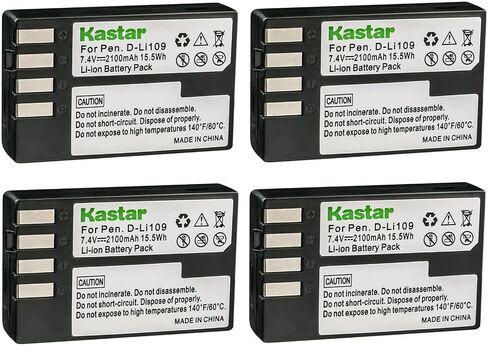 Kastar D-Li109 Battery (4-Pack) for Pentax D-Li109, DLI109 Work with Pentax K-R, K-30, K-50, K-500, KR, K30, K50, K500 Cameras… in Saudi Arabia