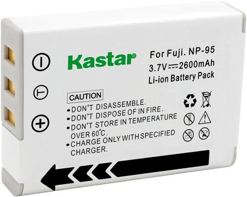 بطارية Kastar FNP95 (عبوة واحدة) لـ Fujifilm NP-95 & Finepix F30، Finepix F31FD، Finepix Real 3D W1، Finepix X30، Finepix X100، Finepix X100T، Finepix X100LE، Finepix X100S، Finepix X-S1 وRicoh DB-90 in Kuwait