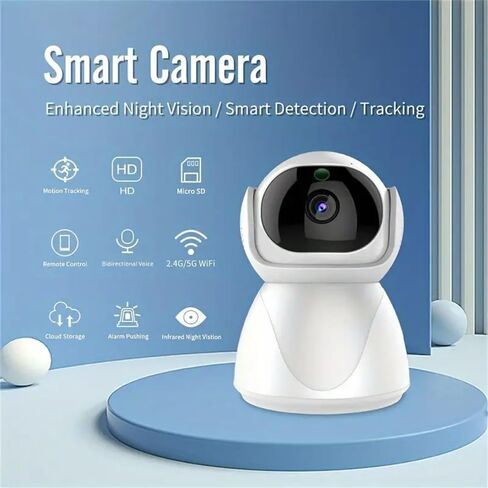 كاميرا أمان داخلية لاسلكية بكسل فائقة الوضوح 3 ميجابكسل، كاميرا واي فاي عالية الدقة 5G/2.4G كاملة الألوان مع PTZ، كشف ذكي، تتبع تلقائي (كاميرا + 32 جيجا) in Kuwait