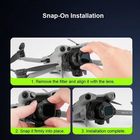 مرشح عدسة لمجموعة مرشحات DJI Mini 5 Pro UV ND CPL، مرشحات عدسة طائرة بدون طيار محايدة الكثافة، زجاج بصري عالي الدقة متعدد الطبقات / مرشح إطار بلاستيكي ملحقات عدسة الكاميرا بدون طيار (ND64/PL) in Kuwait