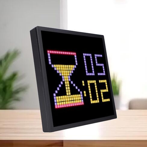 Pixel Art Digital Picture Frame, 16x16 LED Display APP Control Pixel Digital Picture Frame, Animation Frame Wall/Desk Mount, 13 Language, Remote Control, Stepless Brightness in Saudi Arabia