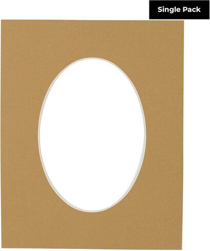 10x18 Mat Bevel Cut for 8.5x11 Photos - Precut Rattan Beige Oval Shaped Photo Mat Board Opening - Acid Free Matte to Protect Your Pictures - Bevel Cut for Family Photos, Pack of 1 Matboard in Saudi Arabia