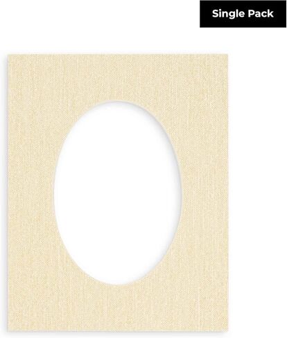 10x18 Mat Bevel Cut for 8.5x11 Photos - Precut Rattan Beige Oval Shaped Photo Mat Board Opening - Acid Free Matte to Protect Your Pictures - Bevel Cut for Family Photos, Pack of 1 Matboard in Saudi Arabia