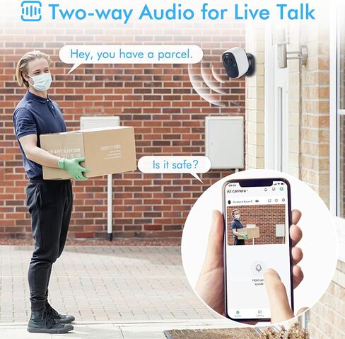 2K Wireless WiFi Surveillance Camera Battery, 4MP Indoor Camera with Magnetic Base, Colour Night Vision, AI & PIR Motion Detection, Two-Way Audio, IP65 Waterproof in Saudi Arabia