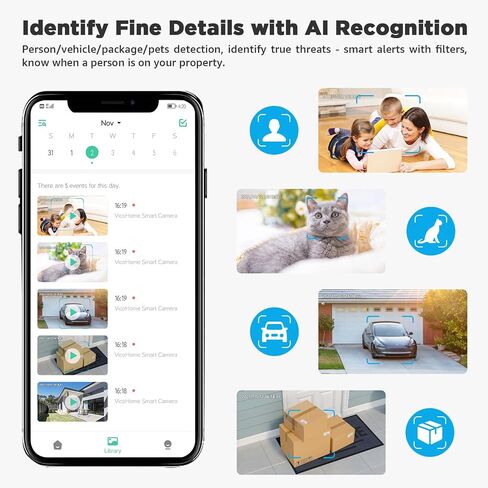 2K Wireless WiFi Surveillance Camera Battery, 4MP Indoor Camera with Magnetic Base, Colour Night Vision, AI & PIR Motion Detection, Two-Way Audio, IP65 Waterproof in Saudi Arabia