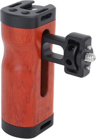 Side Wooden Handle, Sliding Structure, Ergonomic Camera Cage, Side Handle with 1/4 Inch Screw Hole for Microphone in Saudi Arabia