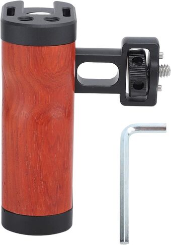 Side Wooden Handle, Sliding Structure, Ergonomic Camera Cage, Side Handle with 1/4 Inch Screw Hole for Microphone in Saudi Arabia