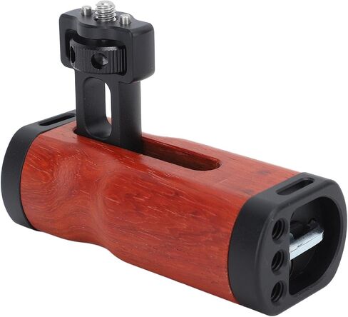 Side Wooden Handle, Sliding Structure, Ergonomic Camera Cage, Side Handle with 1/4 Inch Screw Hole for Microphone in Saudi Arabia
