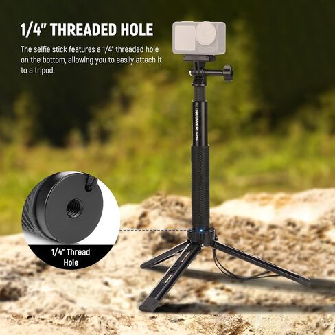 طقم قضيب تمديد NEEWER متوافق مع DJI OSMO Action 5 Pro 4 3 GoPro Insta360 AKASO، عصا سيلفي غير مرئية مقاس 27.8 بوصة، محول كاميرا الحركة وحامل مغناطيسي سريع الفك لتسجيل الفيديو، GP-86 in Kuwait