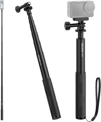 طقم قضيب تمديد NEEWER متوافق مع DJI OSMO Action 5 Pro 4 3 GoPro Insta360 AKASO، عصا سيلفي غير مرئية مقاس 27.8 بوصة، محول كاميرا الحركة وحامل مغناطيسي سريع الفك لتسجيل الفيديو، GP-86 in Kuwait