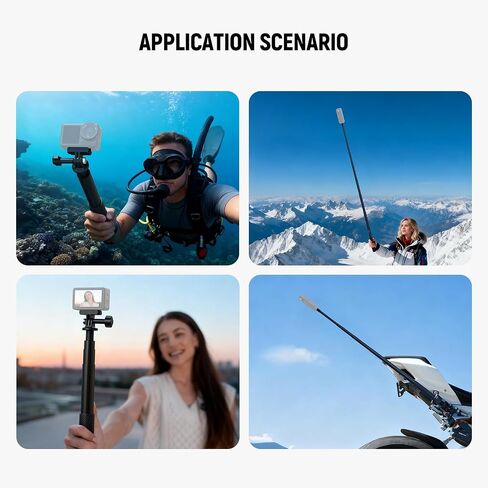 طقم قضيب تمديد NEEWER متوافق مع DJI OSMO Action 5 Pro 4 3 GoPro Insta360 AKASO، عصا سيلفي غير مرئية مقاس 27.8 بوصة، محول كاميرا الحركة وحامل مغناطيسي سريع الفك لتسجيل الفيديو، GP-86 in Kuwait