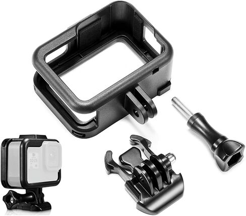 قفص إطار لكاميرا Gopro Hero 8 باللون الأسود، هيكل عظمي لقفص متين مع قاعدة تثبيت سريعة التحرير ومسمار طويل، إطار واقٍ خفيف الوزن للأحذية الباردة لـ Gopro Hero 8 in Saudi Arabia