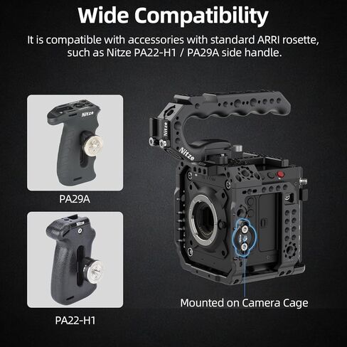 Nitze M6 Rosette Mount Adapter for ARRI Standard with 1/4" Screws, Female Rosette Mount for Camera Cage and Side Handle - N64-G in Saudi Arabia
