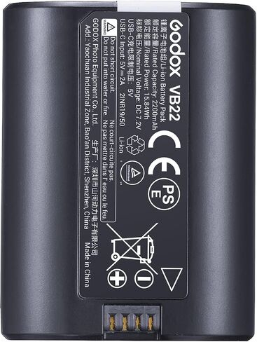 بطارية GODOX VB22 لـ V480، استبدال البطارية مع منفذ USB C لـ V480C V480S V480N V480O V480F فلاش الكاميرا Speedlite in Saudi Arabia