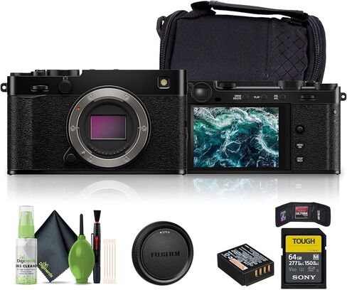 FUJIFILM X-E5 Mirrorless Camera (Silver) Bundle with 64GB Memory Card + Carrying Case + Cleaning Kit + Memory Card Wallet + USB Card Reader, SD/microSD in Saudi Arabia