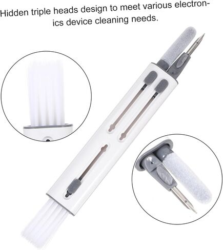 NUOBESTY 1Set Electronics Cleaning Kit for Headphones Multifunctional Earphone Cleaning Tool with Hidden Triple Heads for Wired Devices Durable Design for Dirt in Saudi Arabia