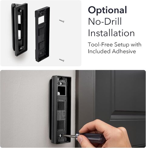 Wasserstein Horizontal Wedge Mount Compatible with Duo Cam Video Doorbell - Adjustable Angle for Better Viewing for Your Doorbell Camera - Optional No-Drill Installation (1 Pack, Black) in Saudi Arabia