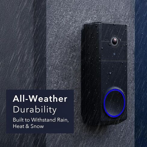 Wasserstein Horizontal Wedge Mount Compatible with Duo Cam Video Doorbell - Adjustable Angle for Better Viewing for Your Doorbell Camera - Optional No-Drill Installation (1 Pack, Black) in Saudi Arabia