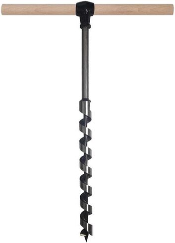 Manual Hand Drill and Hand Wood Auger for Wood Camping Shelter Building, Multipurpose Manual Survival Drill Bit with A Wooden Stick Hand Auger Woodworking Hole Saw Bit to Fix The ​Tent Nails (Color : in Saudi Arabia