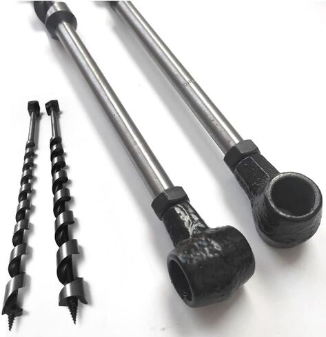 Manual Hand Drill and Hand Wood Auger for Wood Camping Shelter Building, Multipurpose Manual Survival Drill Bit with A Wooden Stick Hand Auger Woodworking Hole Saw Bit to Fix The ​Tent Nails (Color : in Saudi Arabia