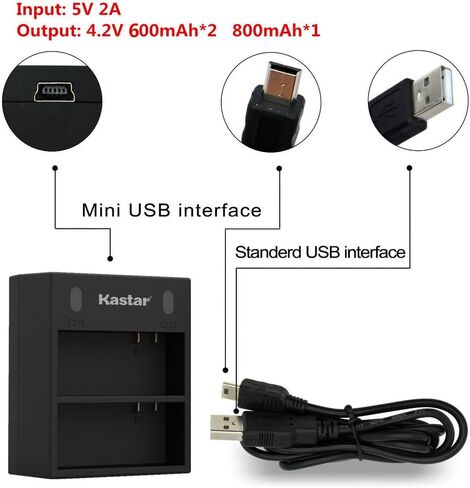 Kastar Dual USB Charger for GoPro AHDBT-201, AHDBT-301, AHDBT-302, Gopro3 and GoPro Hero3+, Hero3, HD Motorsports Hero, Surf Hero, Hero Naked, Hero 960, Hero HD 1080p in Saudi Arabia