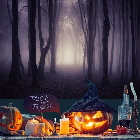 Mocsicka 7x5ft Halloween Backdrop Misty Woods Dark Gloomy Forest Vampire Witch Wizard Party Background Halloween Night Ghost Photography Backdrops in Saudi Arabia