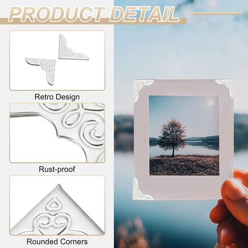 PATIKIL 0.9 x 0.9 Inches Metal Book Corners Protector, Vintage Iron Triangle Decorative Trim Corner Guard Edge Cover for Notebook Scrapbooking Albums - 80pcs (Silver) in Kuwait