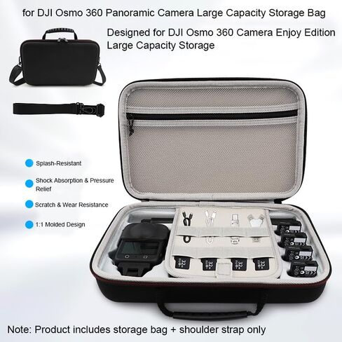 Portable Large Compact Storage Bag for DJI OSMO 360 Panoramic Camera and Accessories Oxford Fabric+EVA Travel Carrying Case with Handheld Handle and Shoulder Strap in Saudi Arabia