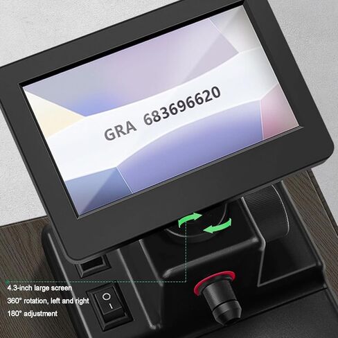 مجهر رقمي LCD مقاس 4.3 بوصة، عارض حزام ماسي، مع ضوء ملء LED، مجهر رقمي 50-1500X، تحديد دقيق، مجموعة مجهر بيولوجي، لعرض نقش الماس in Saudi Arabia