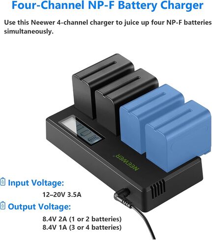 NEEWER Full Camera Cage Compatible with Sony a7R V/a7R IV/a7 IV/a7S III/a1, Aluminum Video Camera Rig with Full Access/Arca Type QR Base, 4-Pack 7.4V 6600mAh NP-F970 Replacement Batteries Included in Saudi Arabia