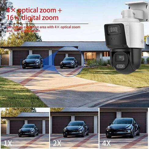 كاميرا DS-2SE3C404MWG-E/14 PTZ IP خارجية، رؤية ترادفية TandemVu، كاميرات 4MP+4MP 4X POE PTZ، اكتشاف الإنسان والمركبة، أداء منخفض الإضاءة، مقاومة للماء IP66 (الإصدار الإنجليزي الدولي) in Kuwait