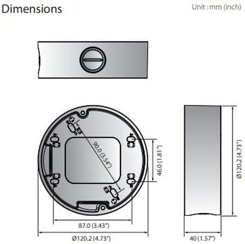 HANWHA TECHWIN SBV-120GW Back Box with knockouts for Dome Camera, Bracket, White. in Saudi Arabia