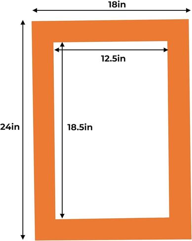 13x19 Mat for 18x24 Frame - Precut Mat Board Acid-Free Orange 13x19 Photo Matte Made to Fit a 18x24 Picture Frame, Premium Matboard for Family Photos, Show Kits, Art, Picture Framing, Pack of 1 Mat in Saudi Arabia