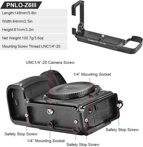 PNLO-Z6III L-Braket لكاميرا Z6III Arca Swiss سريعة الإصدار L Plate in Saudi Arabia