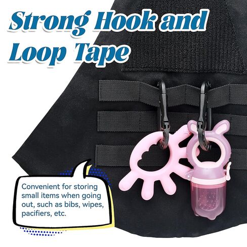 حاملة الأطفال، حاملة الأطفال الداعمة لمنطقة أسفل الظهر (0-36 شهرًا، 8-33 رطلاً) مع حلقات تسلق لمسند الرأس قابلة للطي للآباء الكبار والطويلين، والرجال والنساء (أسود) in Kuwait