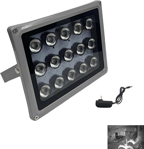 مصباح الأشعة تحت الحمراء لكاميرات المراقبة CCTV، مصابيح الأشعة تحت الحمراء لإضاءة الرؤية الليلية، مقاوم للمطر، مفتاح تلقائي في الليل (15 مصباح LED بالأشعة تحت الحمراء) in Kuwait