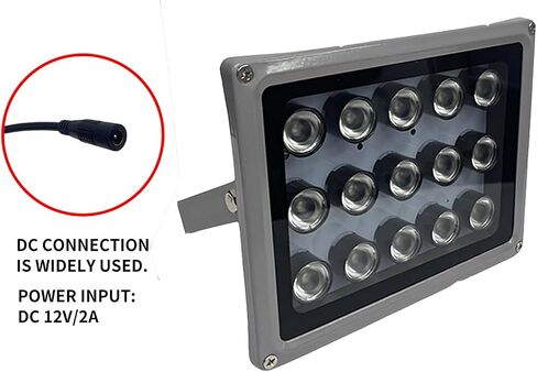 مصباح الأشعة تحت الحمراء لكاميرات المراقبة CCTV، مصابيح الأشعة تحت الحمراء لإضاءة الرؤية الليلية، مقاوم للمطر، مفتاح تلقائي في الليل (15 مصباح LED بالأشعة تحت الحمراء) in Kuwait