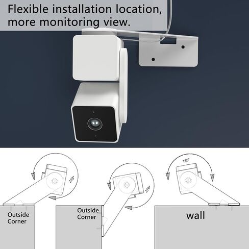 حامل كاميرا زاوية Zwolf لجهاز Wyze Cam Pan v4، حامل جداري دوار، يحسن مجال الرؤية ويقلل البقع العمياء in Kuwait