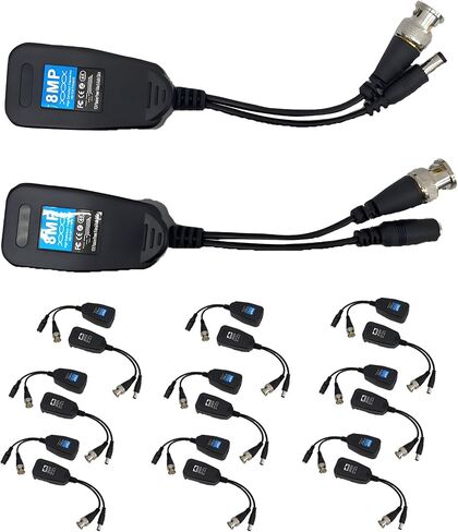 HD-CVI/TVI/AHD Video Balun with Power Connector, RJ45 CAT5 Data Transmitter, BNC Twisted (2 Pair) in Saudi Arabia