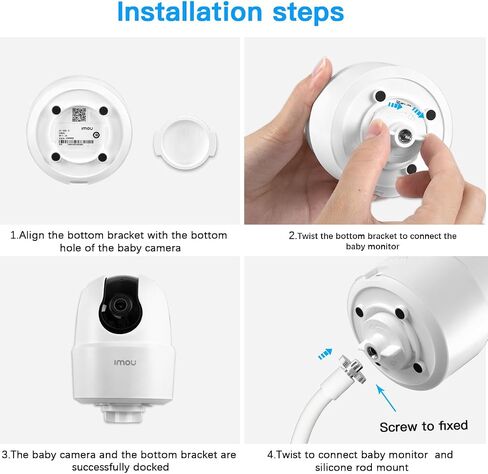 Clip Clamp Mount Compatible with Imou 2K WiFi Security Camera Indoor Pet Dog Baby Camera (White) in Saudi Arabia