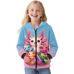 WELLFLYHOM Zip Up Hoodies 6-16 Fleece Lining Girls Graphic Sweatshirt Novelty Long Sleeve Hoodie Jacket with Pocket in Saudi Arabia