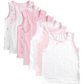Girls' Tank Tops Multipack - 7 Pack Floral & Dot Print Sleeveless Tees in Saudi Arabia