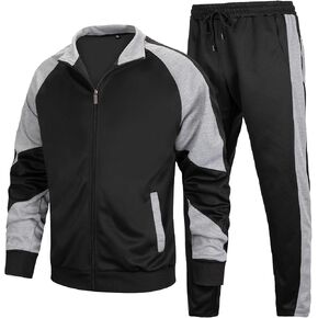 Men's Track Suits Sets Long Sleeve Full-zip Sweatsuit Athletic Jogging Gym 2 Piece Outfit in Saudi Arabia
