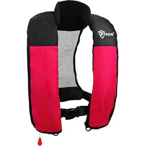 سترة نجاة قابلة للنفخ يدويًا، حافظة PFD للبالغين، سترة نجاة للبالغين، تدعم وزنًا يصل إلى 330 رطلاً in Kuwait