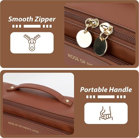 Hot Hair Tools Travel Bag with Heat Resistant Silicone Mat, 2 in 1 Hair Dryer Storage Bags, Women Travel Essentials Organizer Case for Curling Irons, Straighteners, Hot Air Brushes (Brown) in Saudi Arabia