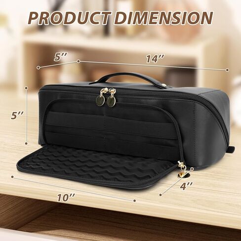 Hot Hair Tools Travel Bag with Heat Resistant Silicone Mat, 2 in 1 Hair Dryer Storage Bags, Women Travel Essentials Organizer Case for Curling Irons, Straighteners, Hot Air Brushes (Brown) in Saudi Arabia