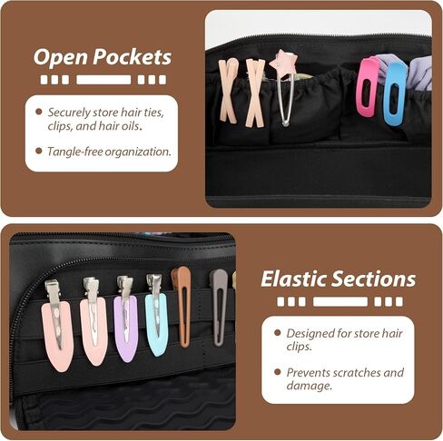 Hot Hair Tools Travel Bag with Heat Resistant Silicone Mat, 2 in 1 Hair Dryer Storage Bags, Women Travel Essentials Organizer Case for Curling Irons, Straighteners, Hot Air Brushes (Brown) in Saudi Arabia