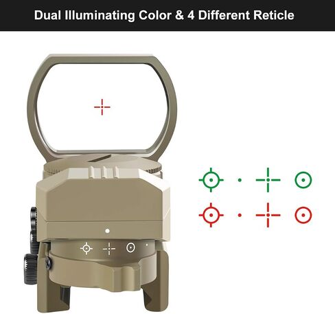 Feyachi Reflex Sight - شبكاني قابل للتعديل (4 أنماط) باللونين الأحمر والأخضر في مشهد واحد! in Kuwait