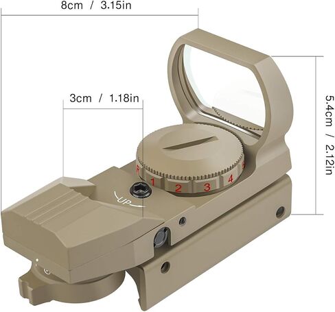 Feyachi Reflex Sight - شبكاني قابل للتعديل (4 أنماط) باللونين الأحمر والأخضر في مشهد واحد! in Kuwait