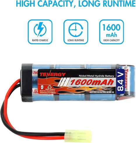 Tenergy 8.4V NiMH Flat Battery Pack w/Mini Tamiya Connector High Capacity 1600mAh Battery in Saudi Arabia